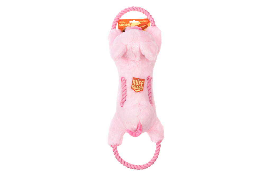 Growl Haystackerz Puddles het Varken jouet en peluche avec corde pour chien