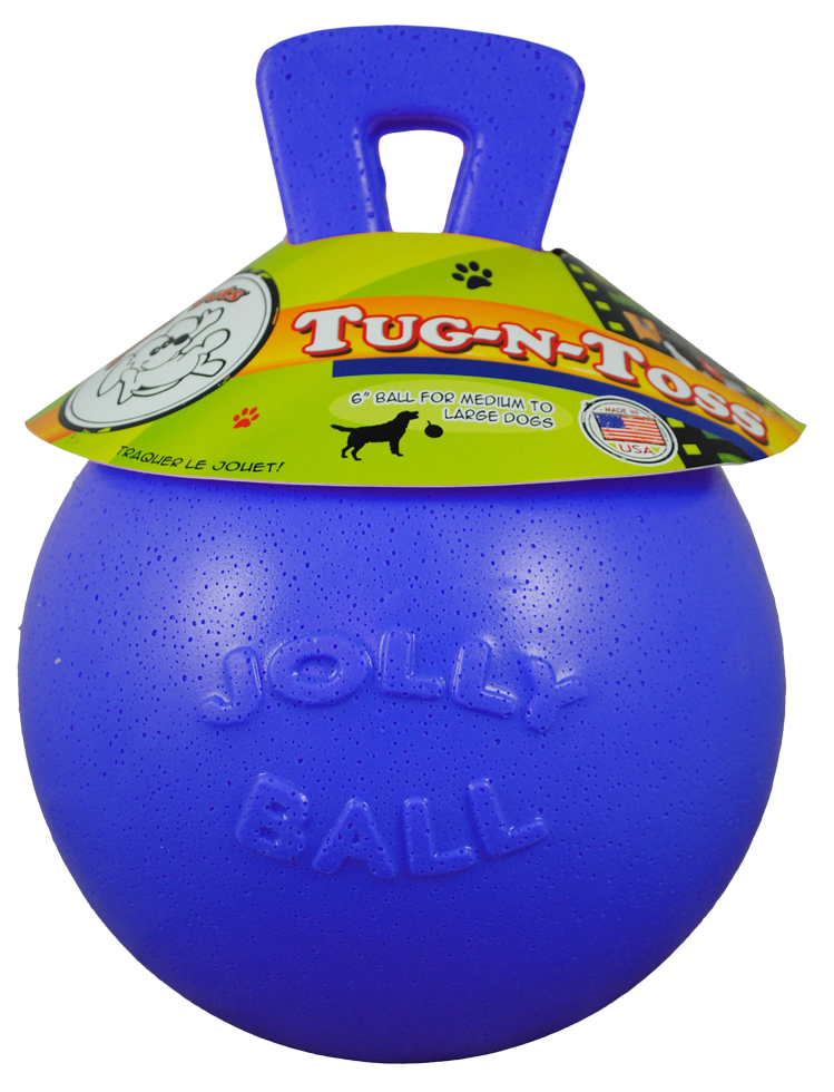 Jolly Pets Jolly Tug-n-Toss hondenspeelbal Blauw M 15 cm