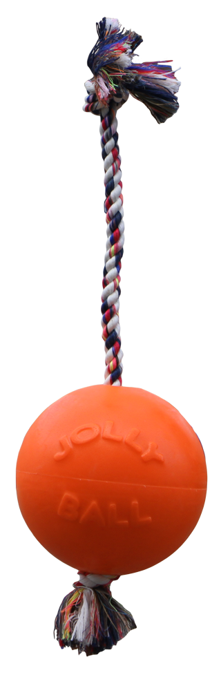 Jolly Pets Jolly Romp-n-Roll Spielball mit Seil Vanille M (15 cm)
