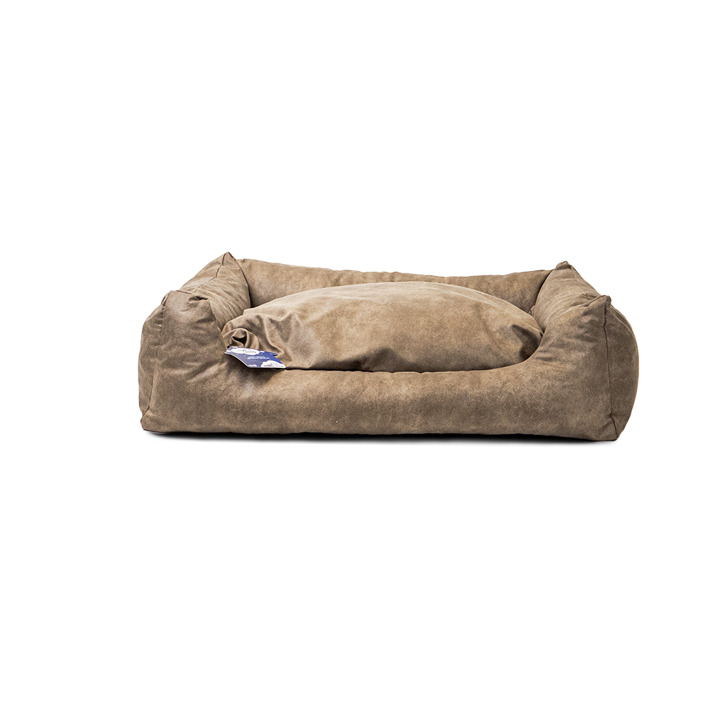 Let's Sleep Sweet Dreams hondenmand met kussen L Taupe 100 x 70/85 x 60 cm
