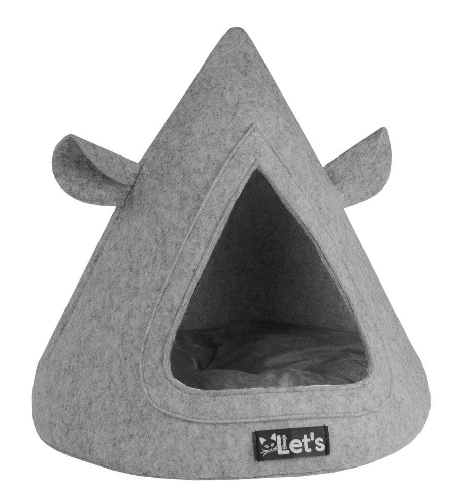 Let's Sleep Pet Cave TeePee Katzenbett Grau 50 x 45 cm
