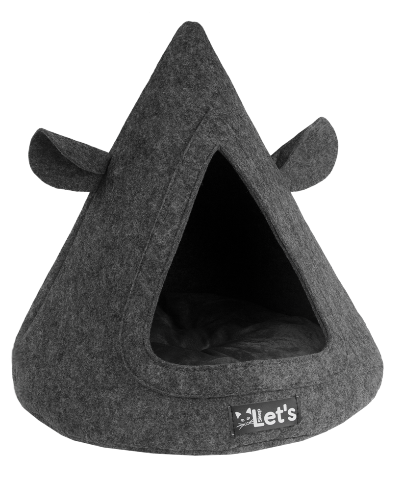 Let's Sleep Pet Cave TeePee Katzenbett Anthrazit 50 x 45 cm
