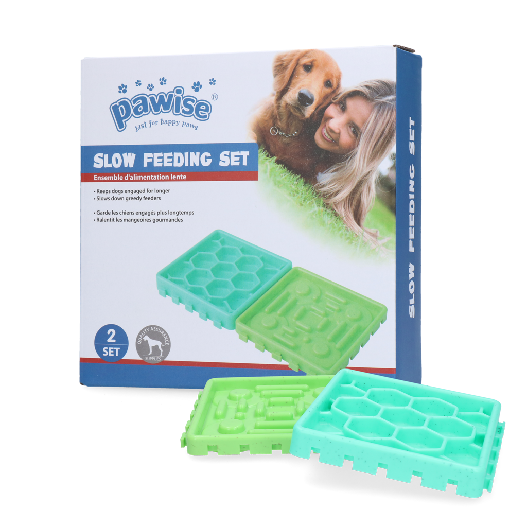Pawise Slow Feeding Set voerbakken tegen schrokken