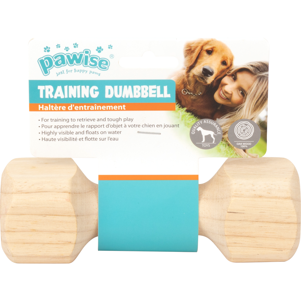 Pawise Wooden Retrieving Dumbbell S 17 cm haltère de rapport en bois