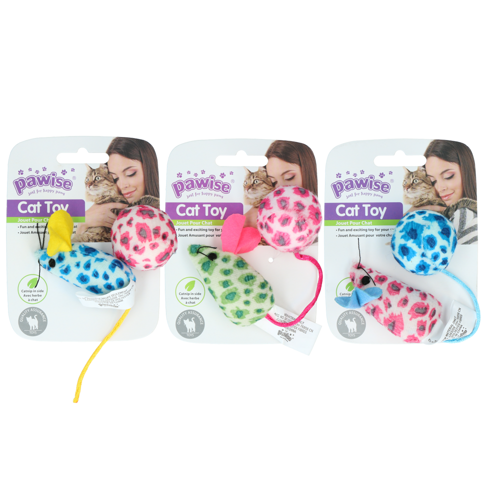 Pawise Cat Toy Mice & Ball Katzenspielzeug Set Mäuschen und Ball