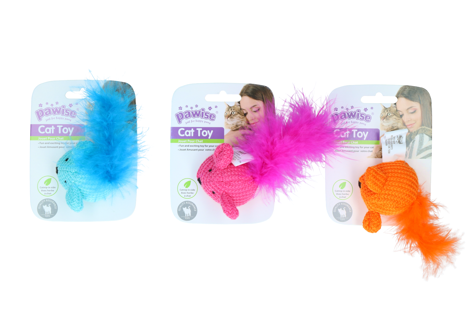 Pawise Cat Toy Wool Mouse gebreid kattenspeelgoed muisje