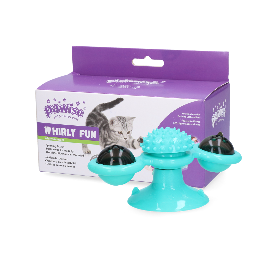 Pawise Twirly Whirly interactief kattenspeelgoed met zuignap