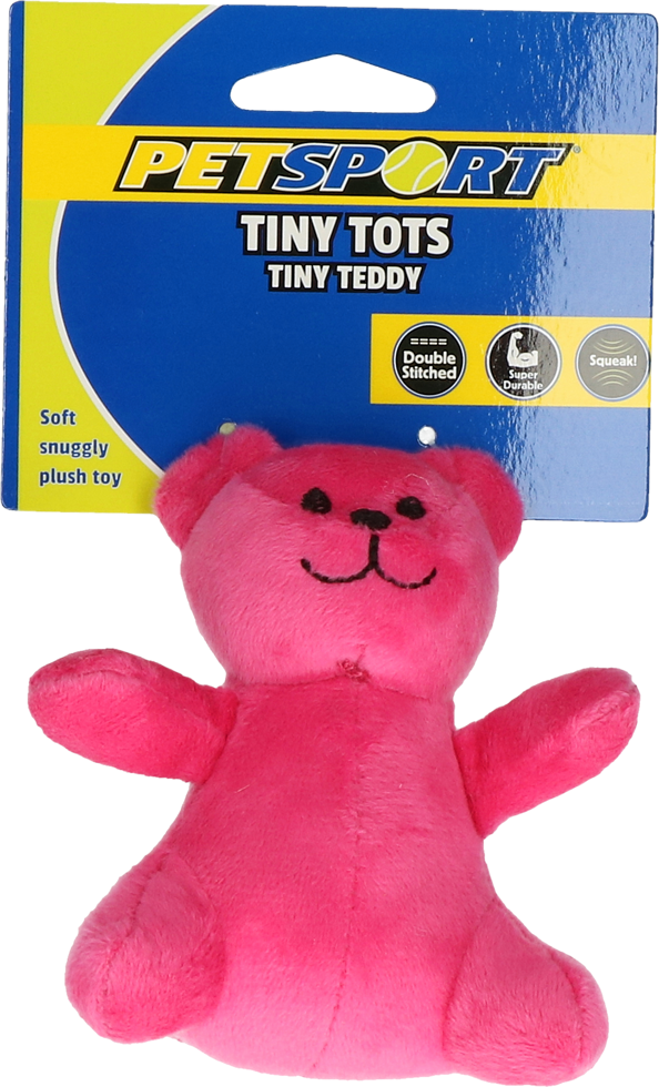 Petsport Tiny Tots Teddy hondenspeelgoed met pieper roze