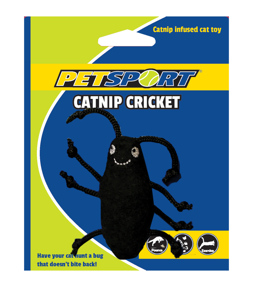 Petsport Catnip Cricket kattenspeelgoed zwart