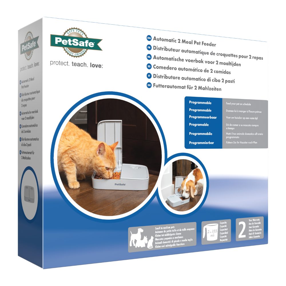 Automatic 2 Meal Pet Feeder voerautomaat 2x355 ml