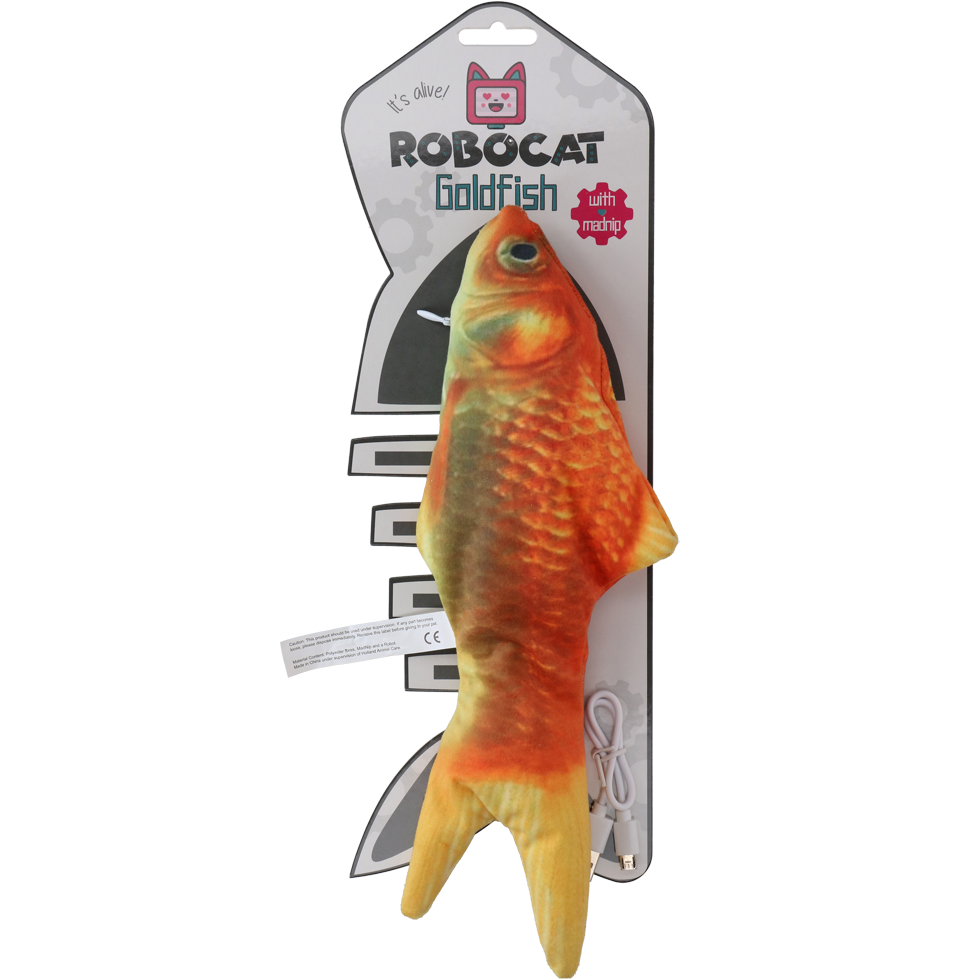 Robocat Goudvis interactieve vis kattenspeelgoed 30 cm
