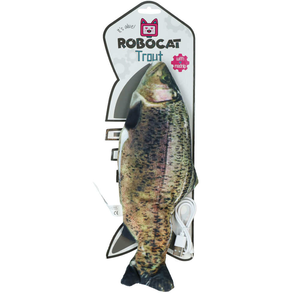 Robocat Forelle interaktiver Fisch Katzenspielzeug 30 cm
