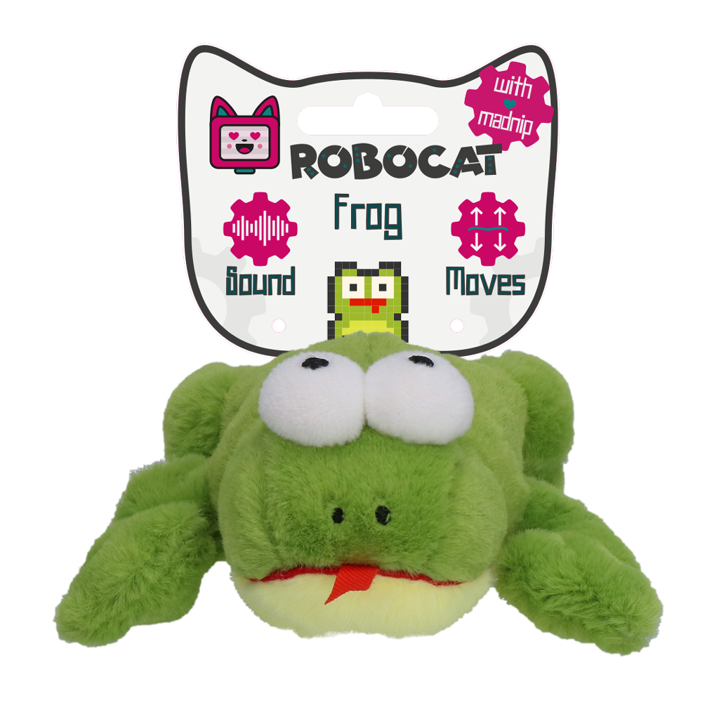 Robocat Kikker interactief kattenspeelgoed met geluid