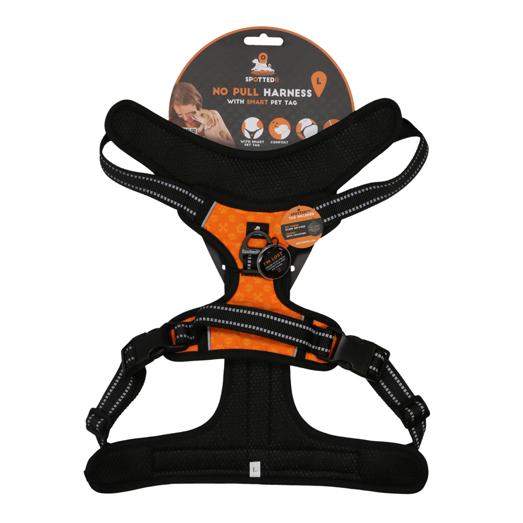 Spotted! Pro No Pull harnais pour chien Orange L