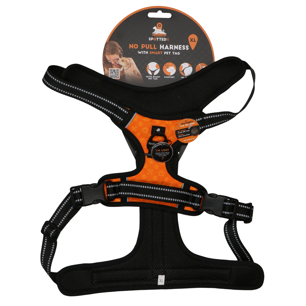 Spotted! Pro No Pull hondenharnas Oranje XL