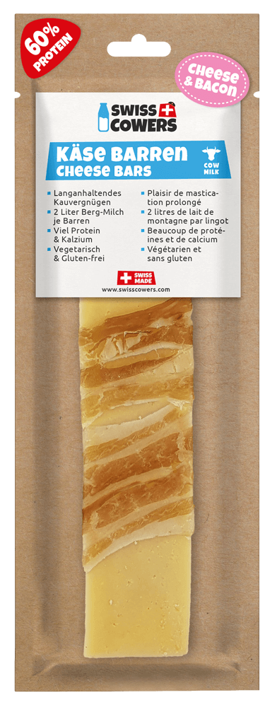 SwissCowers Cheese Bars Bacon L kaaskauwstaaf met bacon
