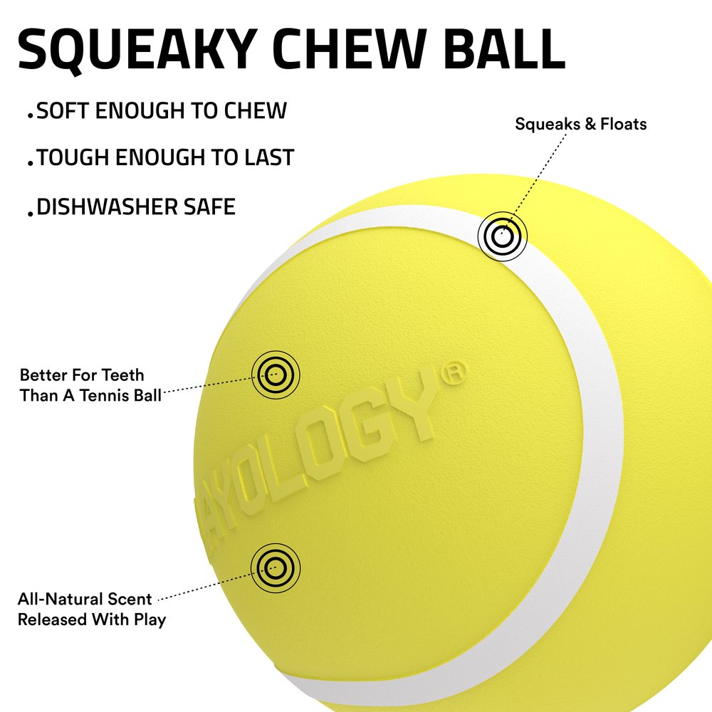 Playology Squeaky Chew Ball hondenbal met pieper