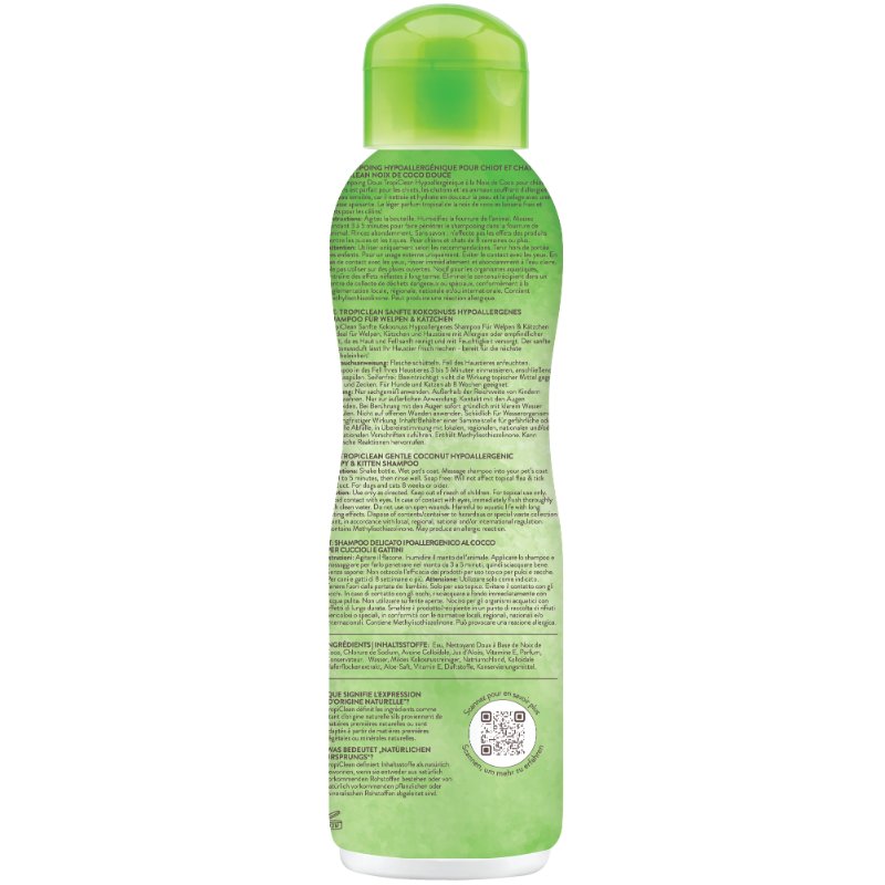 TropiClean Hypoallergenic shampoo kokos hond en kat 355 ml