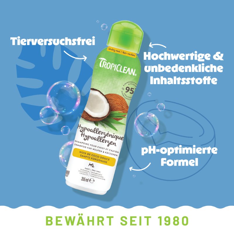 TropiClean Hypoallergenic shampoo kokos hond en kat 355 ml