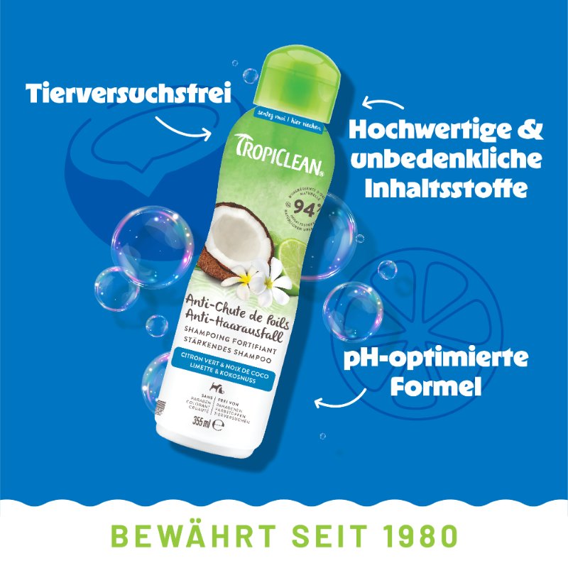 TropiClean Shed Control Shampoo Limette & Kokos 355 ml