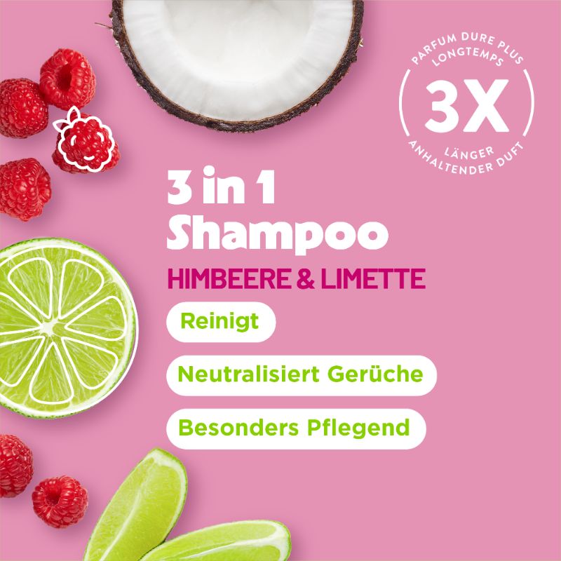 TropiClean 3in1 Deodorising shampoo hond Framboos & Limoen 355 ml