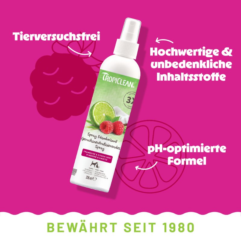 TropiClean 3in1 Deodorising Spray hond verzorgingsproduct 236 ml