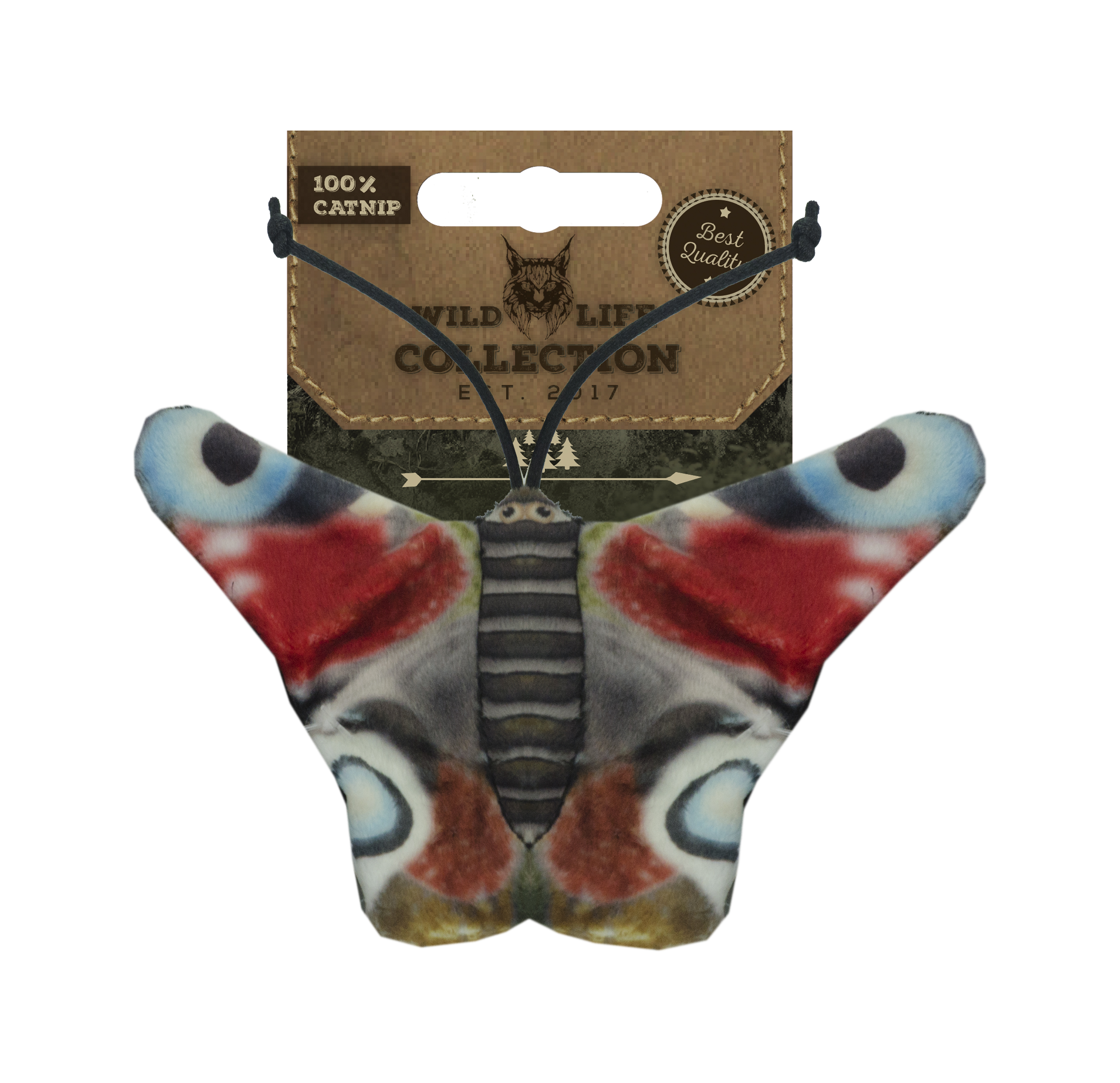 Wild Life Collection Cat Dagpauwoog kattenspeeltje met kattenkruid