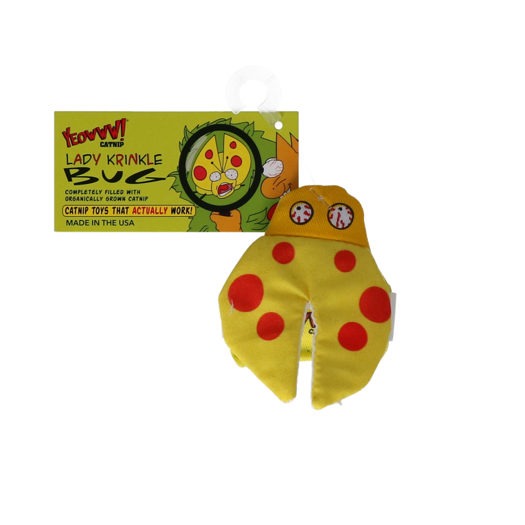 Yeowww! Lady Krinkle Bug catnip kattenspeeltje met knisperende vleugels