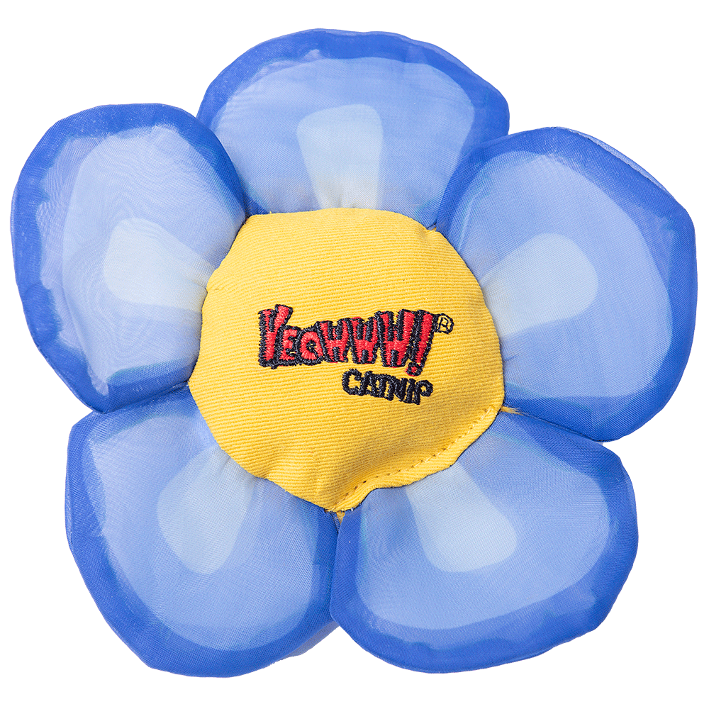 Yeowww! Daisy's Flower Tops Bleu jouet herbe à chats fleur