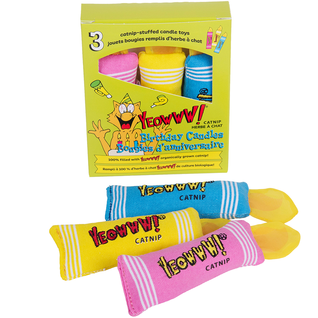Yeowww! Birthday Candles catnip kaarsjes 3 stuks kattenspeelgoed