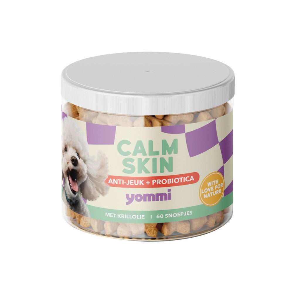 Yommi Calm Skin - Anti Jeuk + Probiotica spijsverteringssupplement hond 60 supplementen