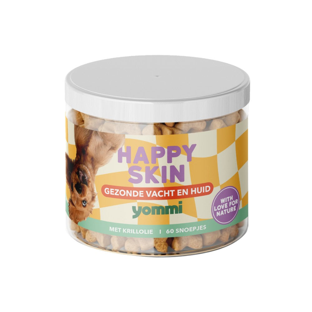 Yommi Happy Skin vacht-supplement hond 60 supplementen