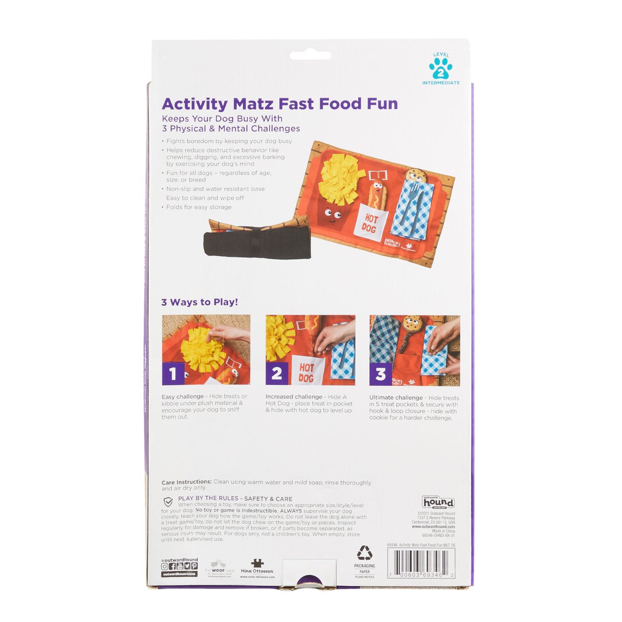 Outward Hound Honden Activity Matz Nina Ottosson 60×40 cm – Fast Food Fun