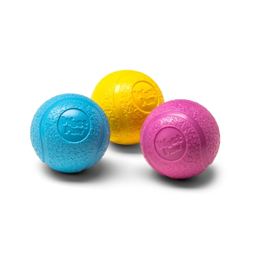 West Paw hondenbal Zogoflex Echo Boundr – 2 Pack – Hot Pink/Aqua Blue