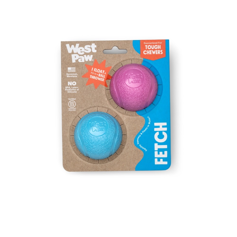 West Paw hondenbal Zogoflex Echo Boundr – 2 Pack – Hot Pink/Aqua Blue