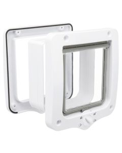 TRIXIE Kattenluik 4-Weg Met Tunnel Wit 22×20 cm – Geluidsarm