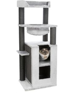 TRIXIE Krabpaal XXL Leandro Grijs 63×50×163 cm – Extra groot