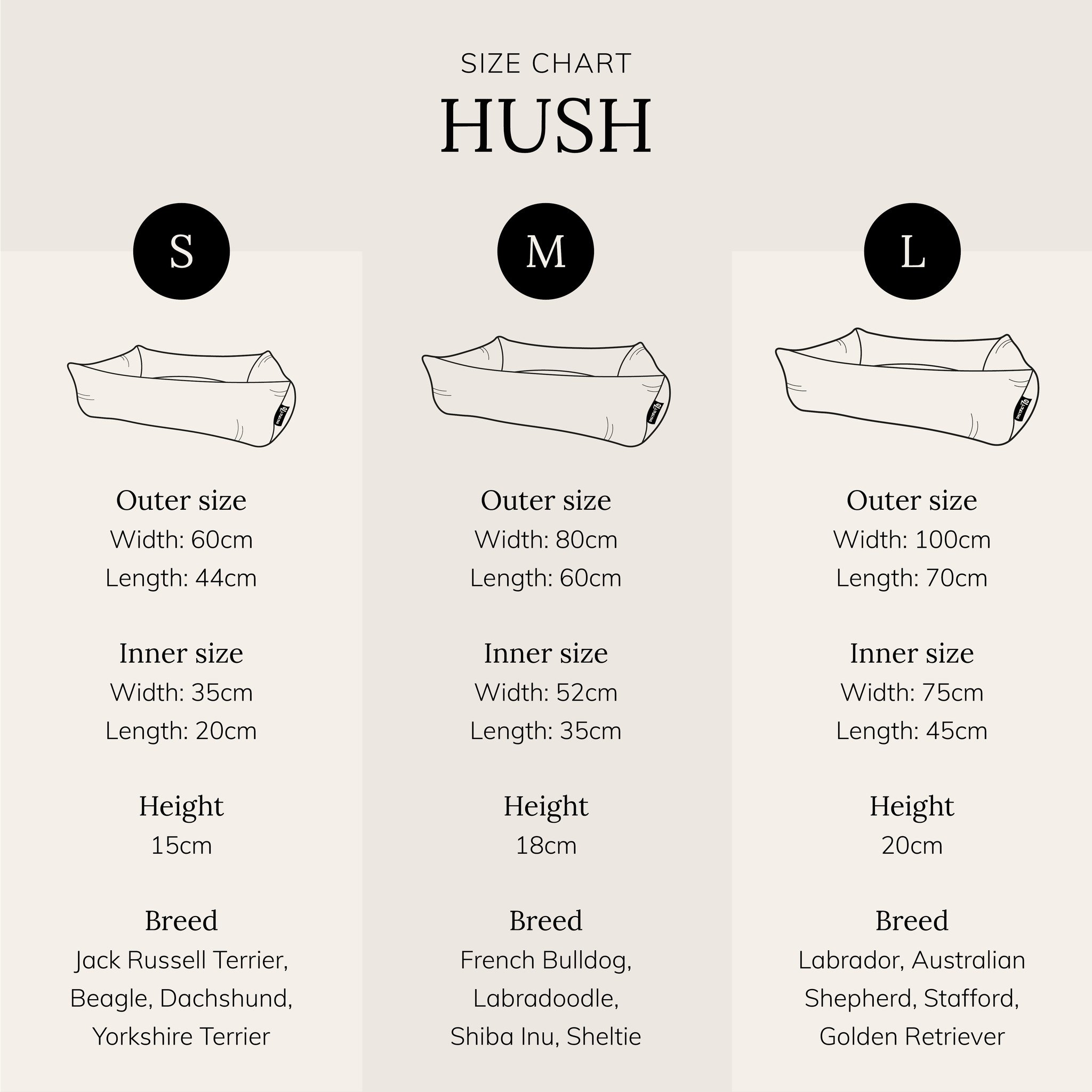 District 70 Hundekorb HUSH Dunkelgrau & Creme 80×60 cm - Medium