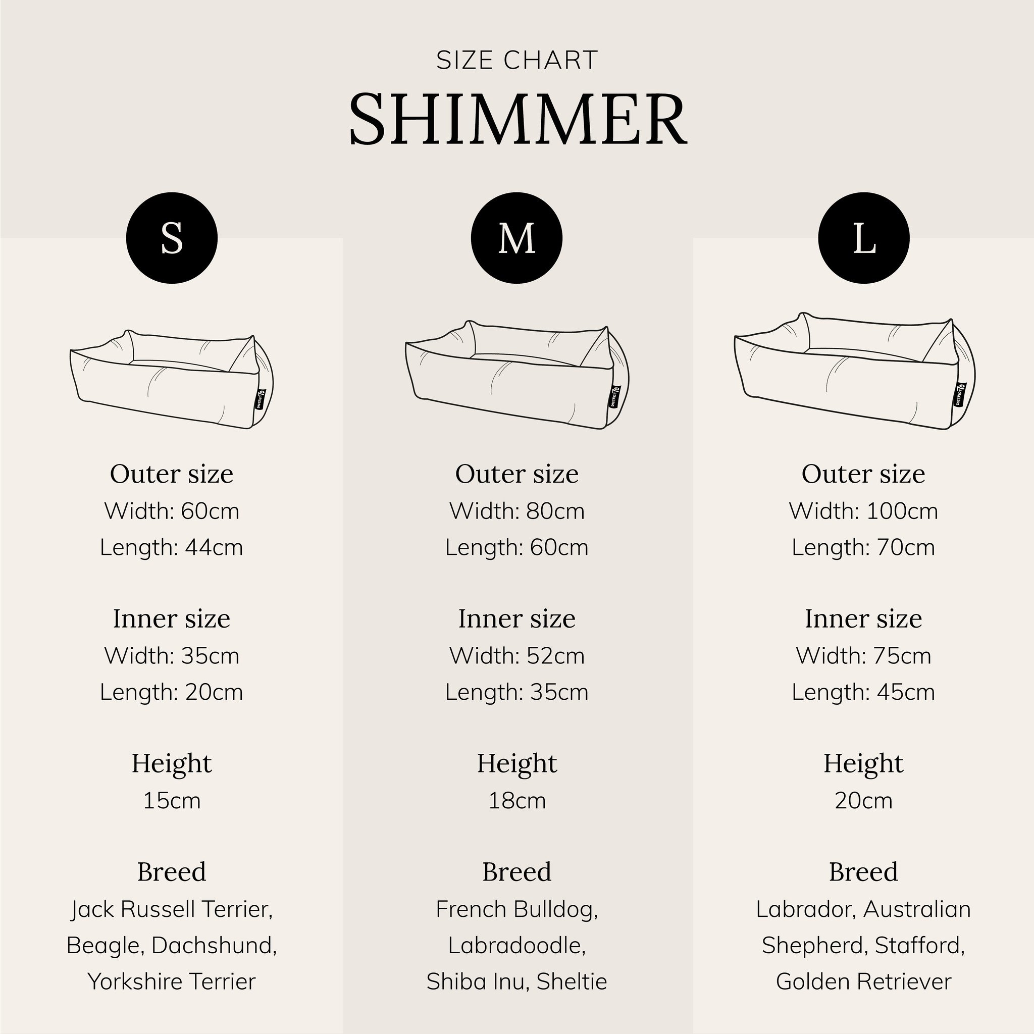 District 70 Hundekorb SHIMMER 100×70 cm - Taupe