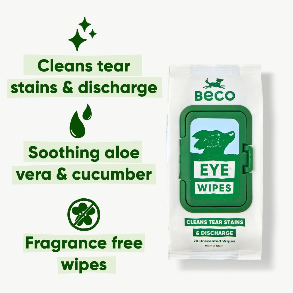 Beco Dog Eye Wipes oogreiniger parfumvrij 70 stuks