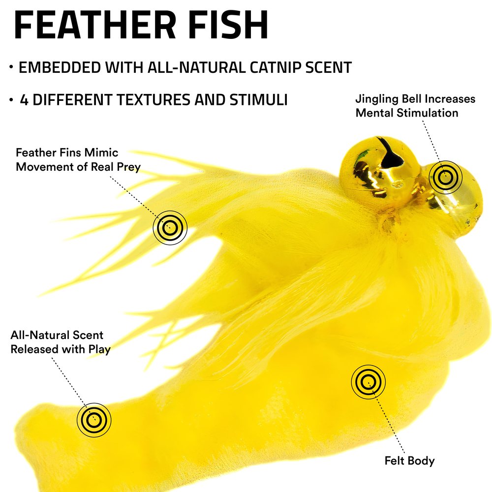 Pouncing Feather Fish 3-pack