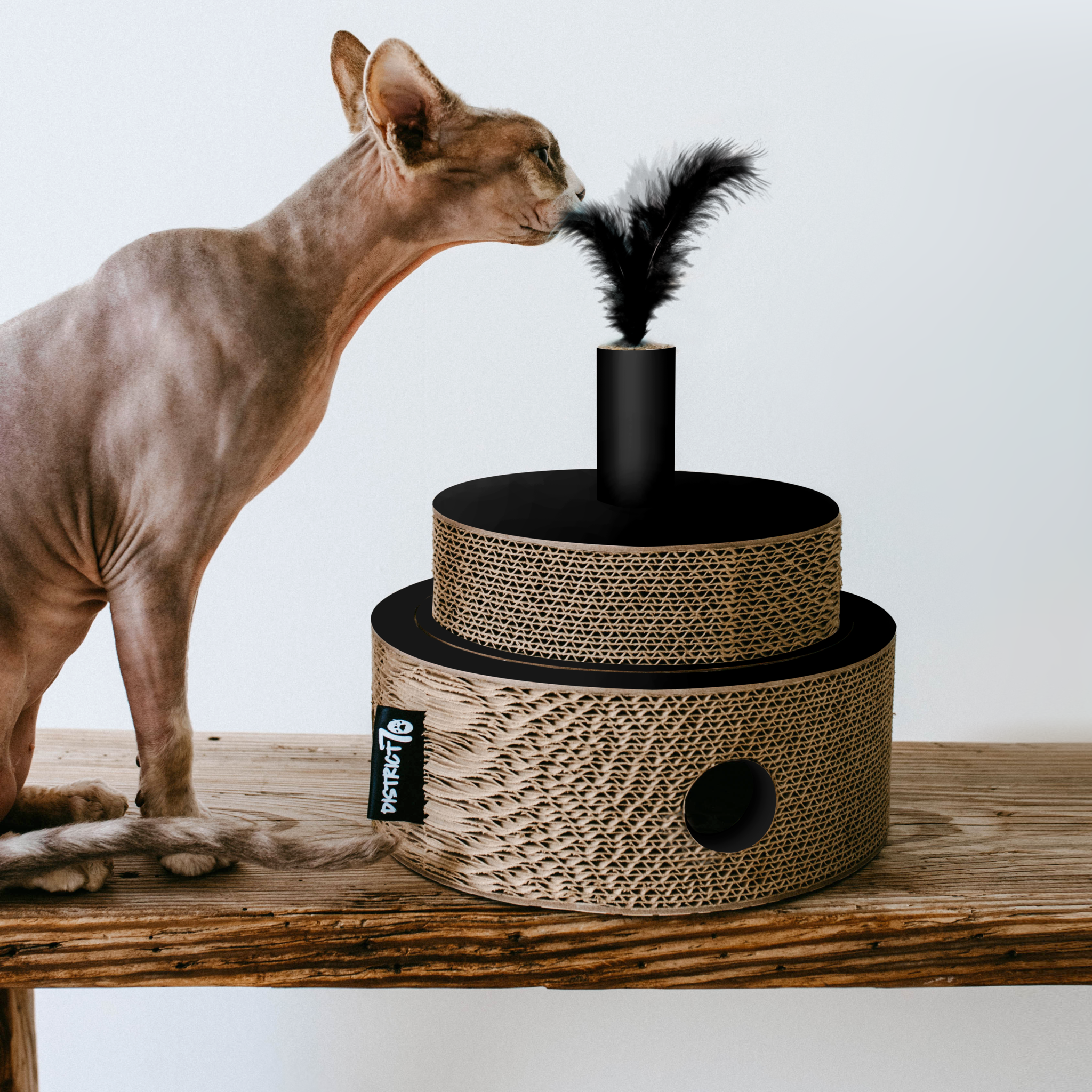 District 70 kattenspeelgoed FIESTA Zwart – Duurzaam golfkarton