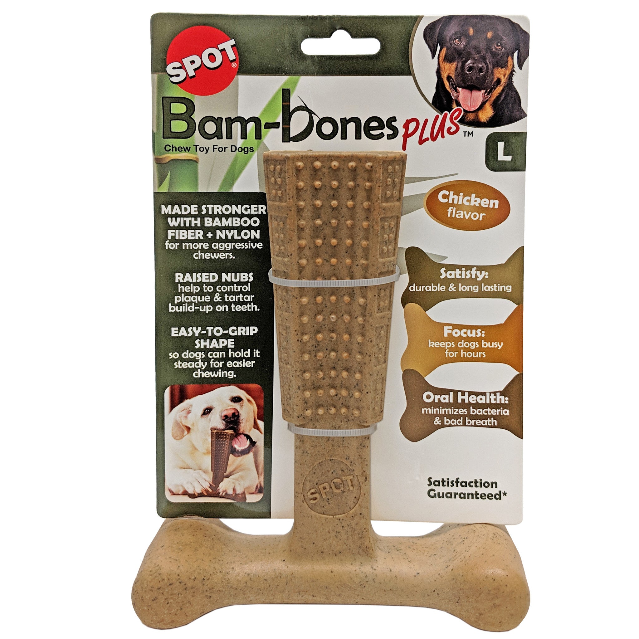 Spot Bam-Bones Plus Easy Grip kauwspeelgoed bamboe M