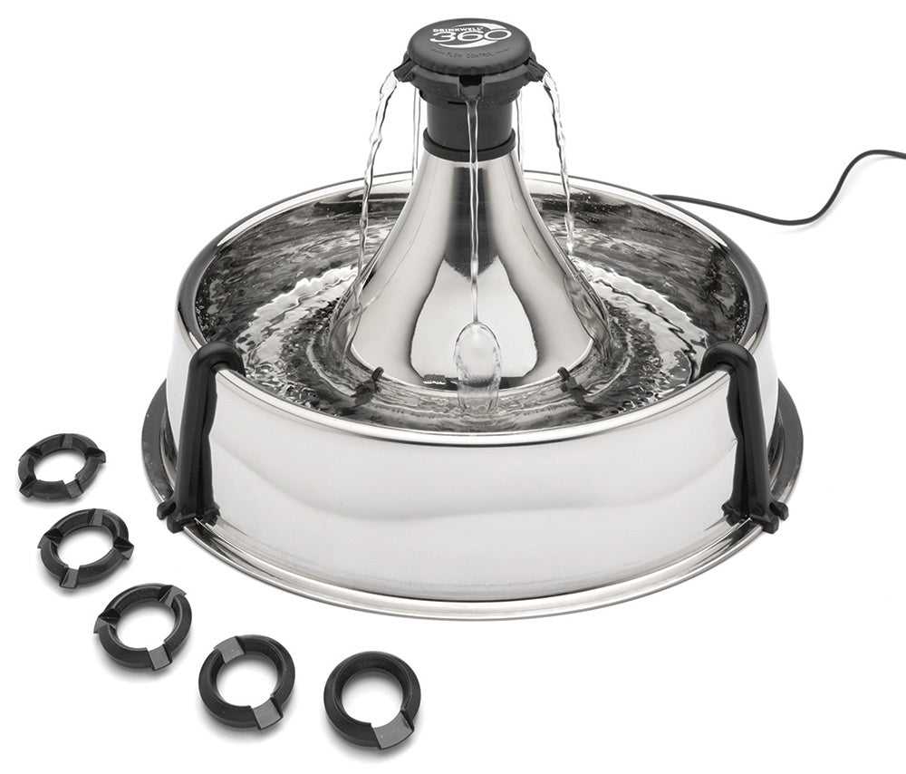 360 Edelstahl-Trinkbrunnen für Haustiere - 3,8 L