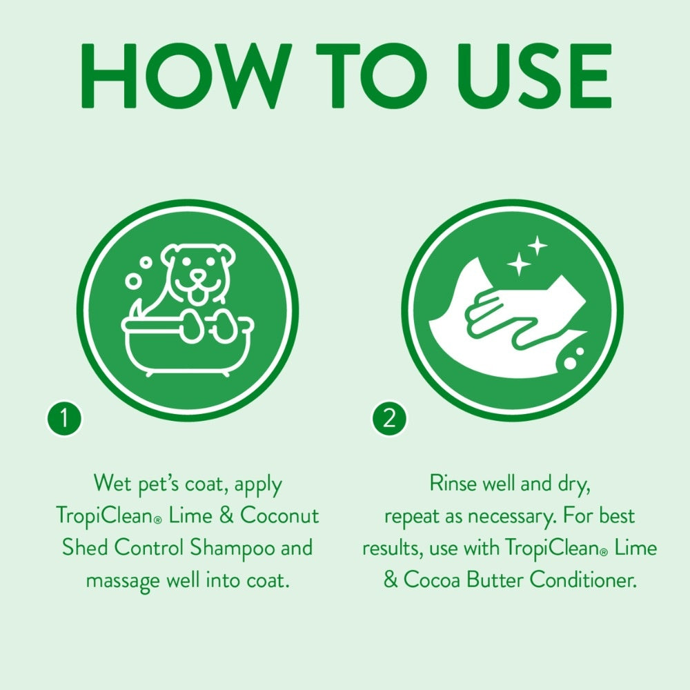 TropiClean Lime & Coconut Shed Control shampoo 355 ml