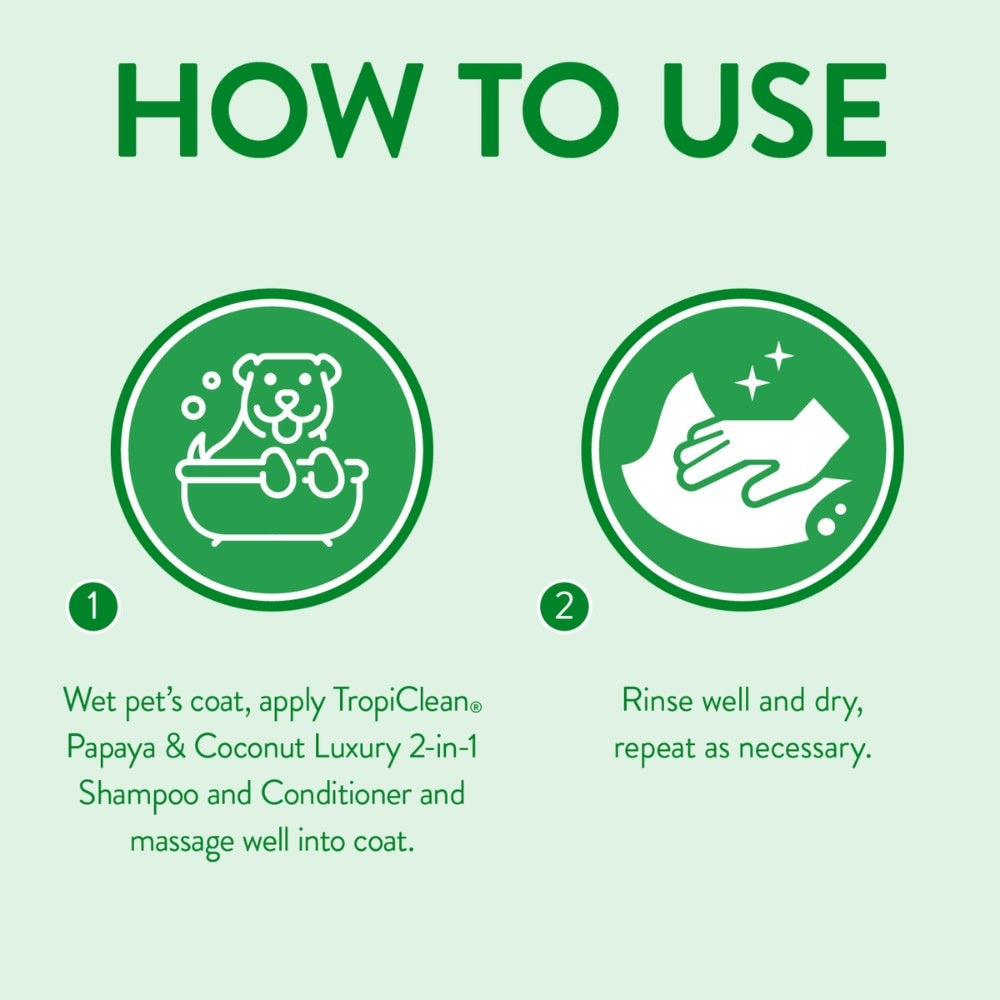 TropiClean Papaja & Kokosnoot shampoo & conditioner 355 ml