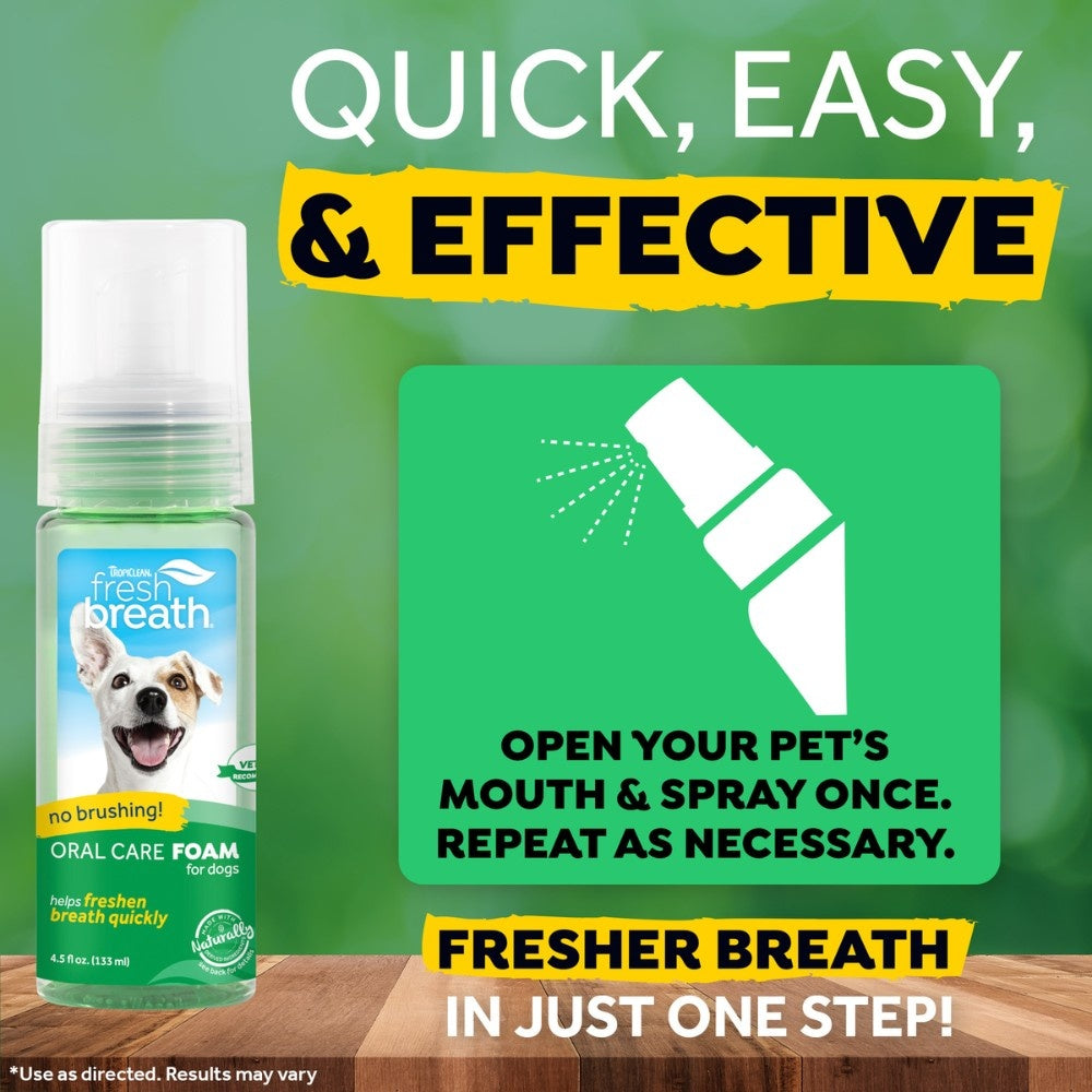 TropiClean Fresh Breath Oral Care Foam hond verzorgingsproduct {{package_size_display}}