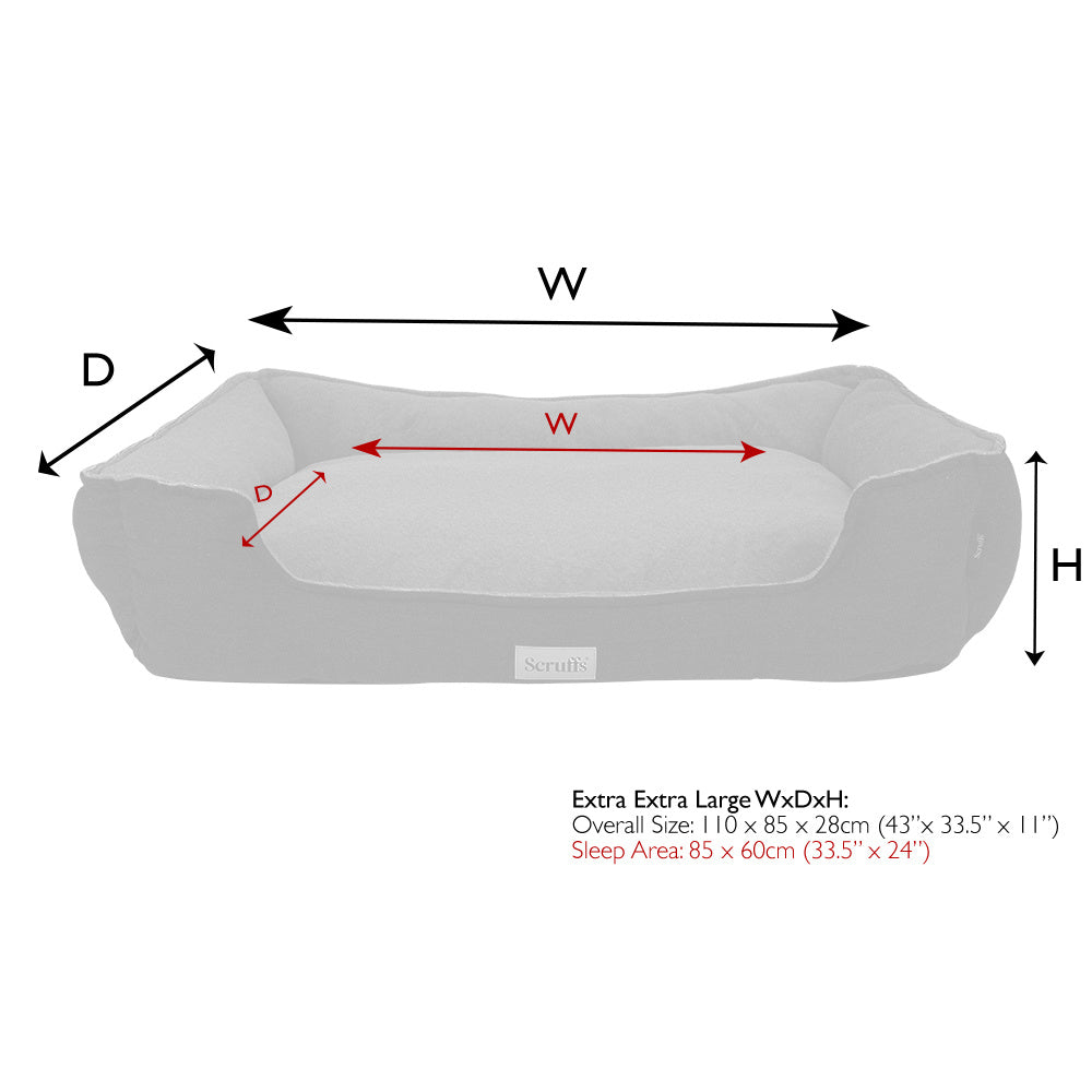 Harvard Orthopädisches Boxbett - Perlgrau / Extra Extra Large - 110 x 85 cm