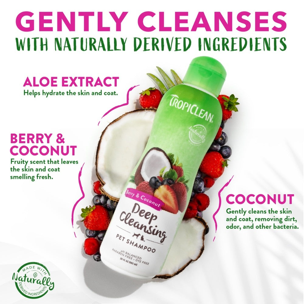 TropiClean Deep Cleaning Shampoo Berry & Coconut shampoo 355 ml