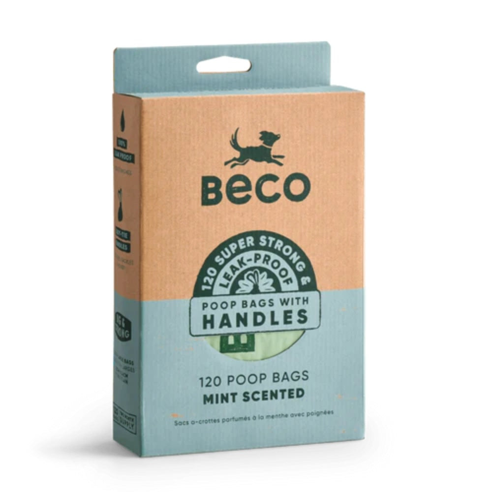Poop Bags Recycled - Mint scented - Handles (120)